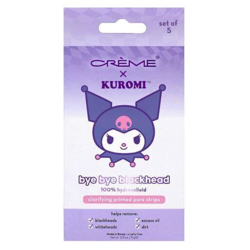 Kuromi Bye Bye Blackhead Pore Strips 5ct Kawaii Skincare Nose Cleansing